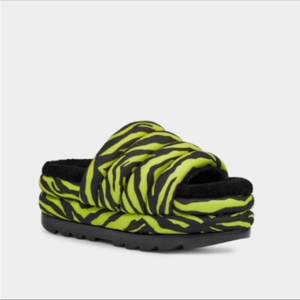 Ugg Maxi Platform Slides - Key Lime Tiger Print |… - image 2